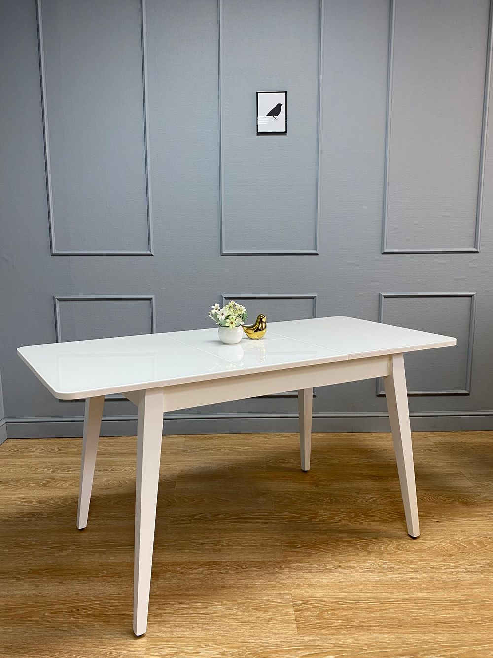 Стол KENNER 1100 М белый/стекло белое глянец