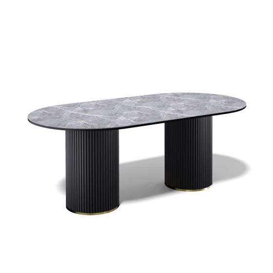 Стол KENNER LDs2000 черный/керамика LARKA GRAY