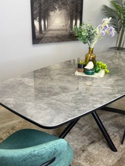 Стол KENNER DF2000 черный/керамика белая глянец