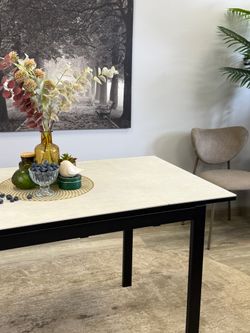 Стол KENNER LK1000 черный/керамика CARMEN LIGHT GRAY арт.170156