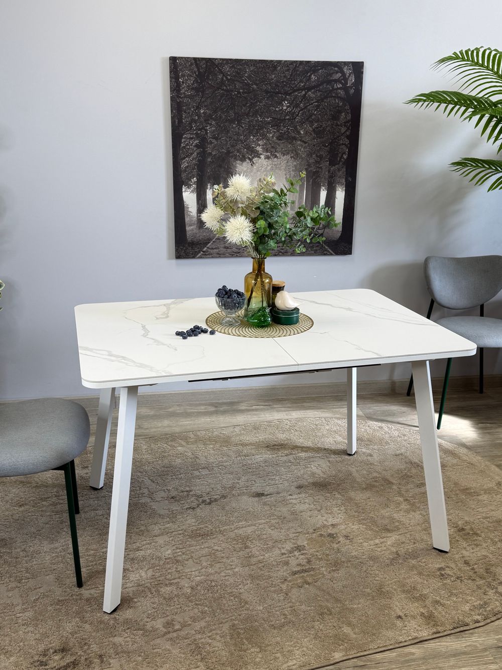 Стол Kenner AK1200, белый/керамика GLORIA WHITE арт.170190