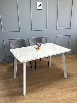 Стол KENNER AA1200 белый/керамика мрамор белый