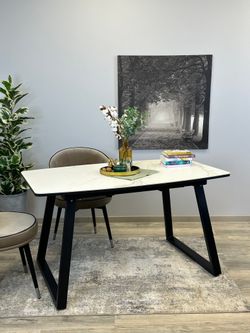 Стол KENNER AZ1400 черный/керамика белая