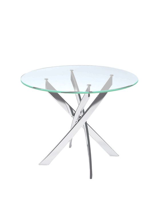 Стол KENNER R1000 хром/стекло прозрачное