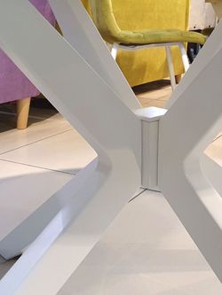 Стол KENNER B1300 белый/стекло камень белый сатин