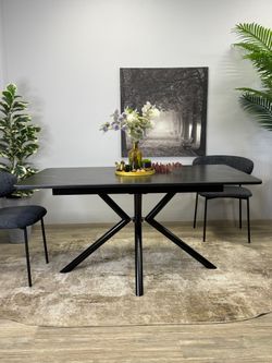 Стол KENNER DM1550 черный/керамика черная