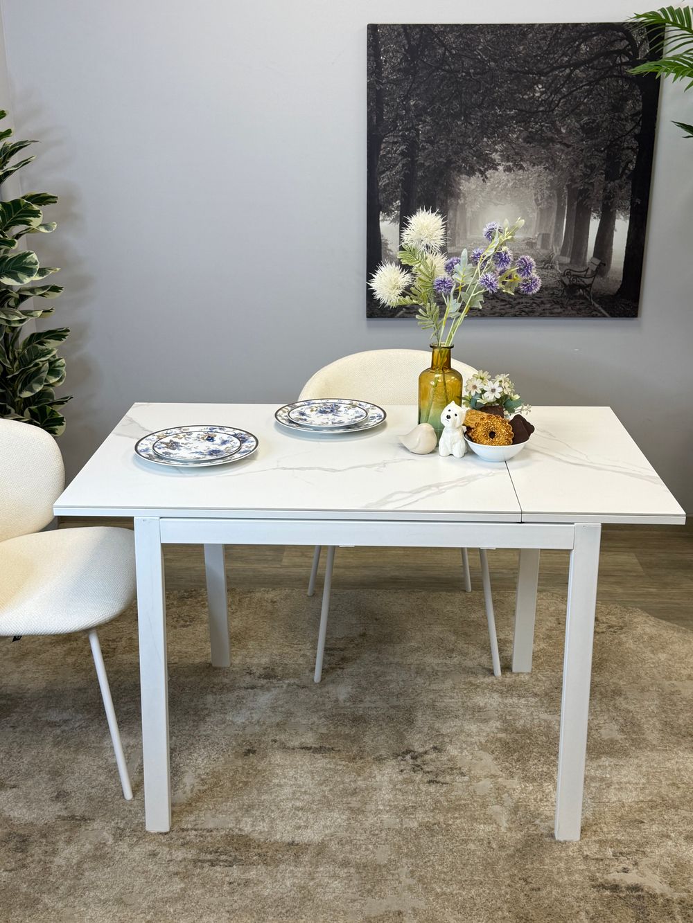 Стол KENNER LK1000 белый/керамика GLORIA WHITE