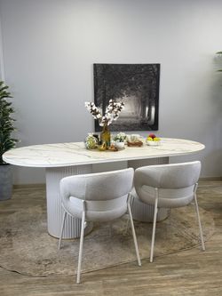 Стол KENNER LD2000 белый/керамика мрамор золотой