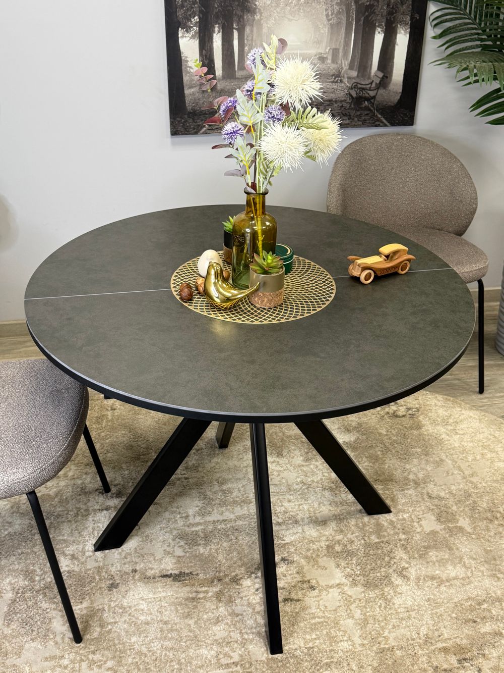 Стол KENNER AR1000 черный/керамика темно-серая