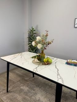 Стол KENNER KS1200 черный/керамика мрамор золотой