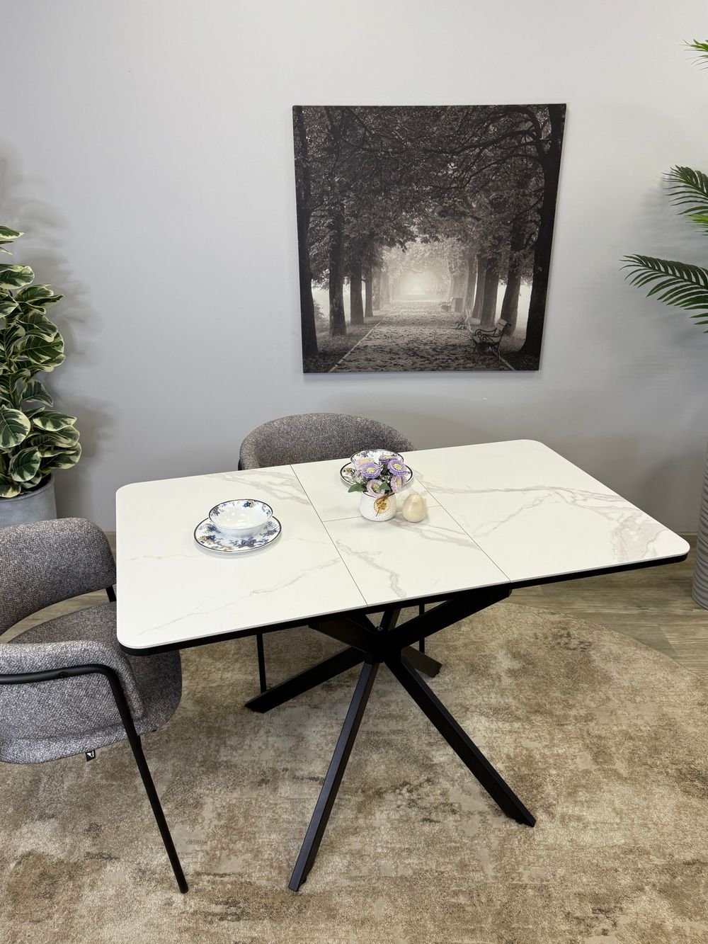 Стол Kenner BK900, черный/керамика COROLLA WHITE