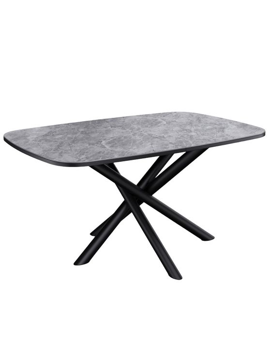 Стол DF1250 черный/керамика серая глянец