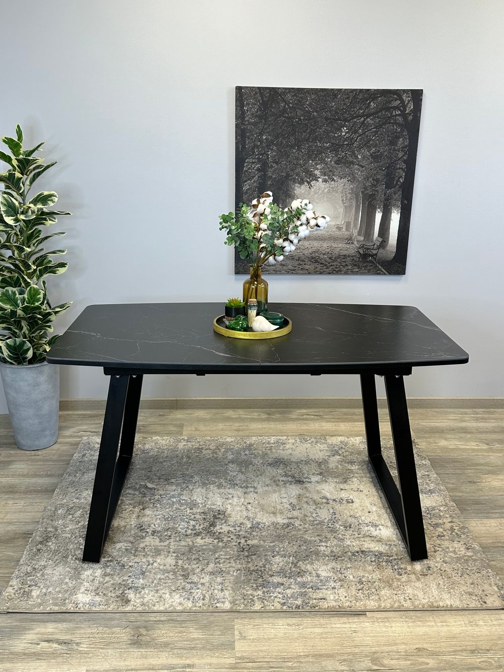 Стол KENNER AZ1400 черный/керамика черная