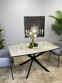 Стол KENNER BR1400 черный/керамика серая