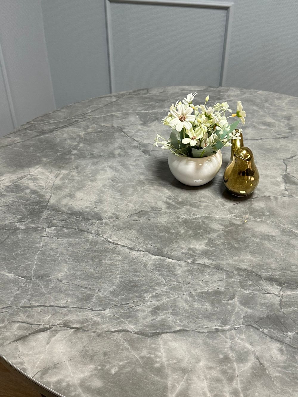 Стол KENNER RR900 черный/керамика мрамор серый глянец