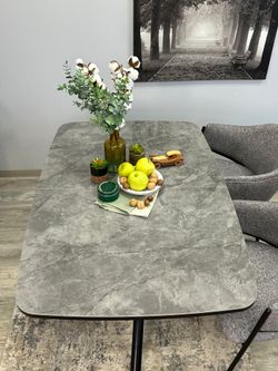 Стол DF1250 черный/керамика серая глянец