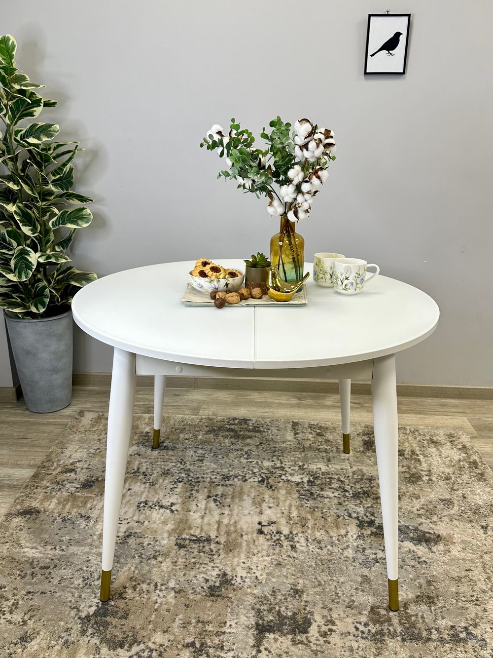 Стол KENNER 1000K белый/стекло белое глянец