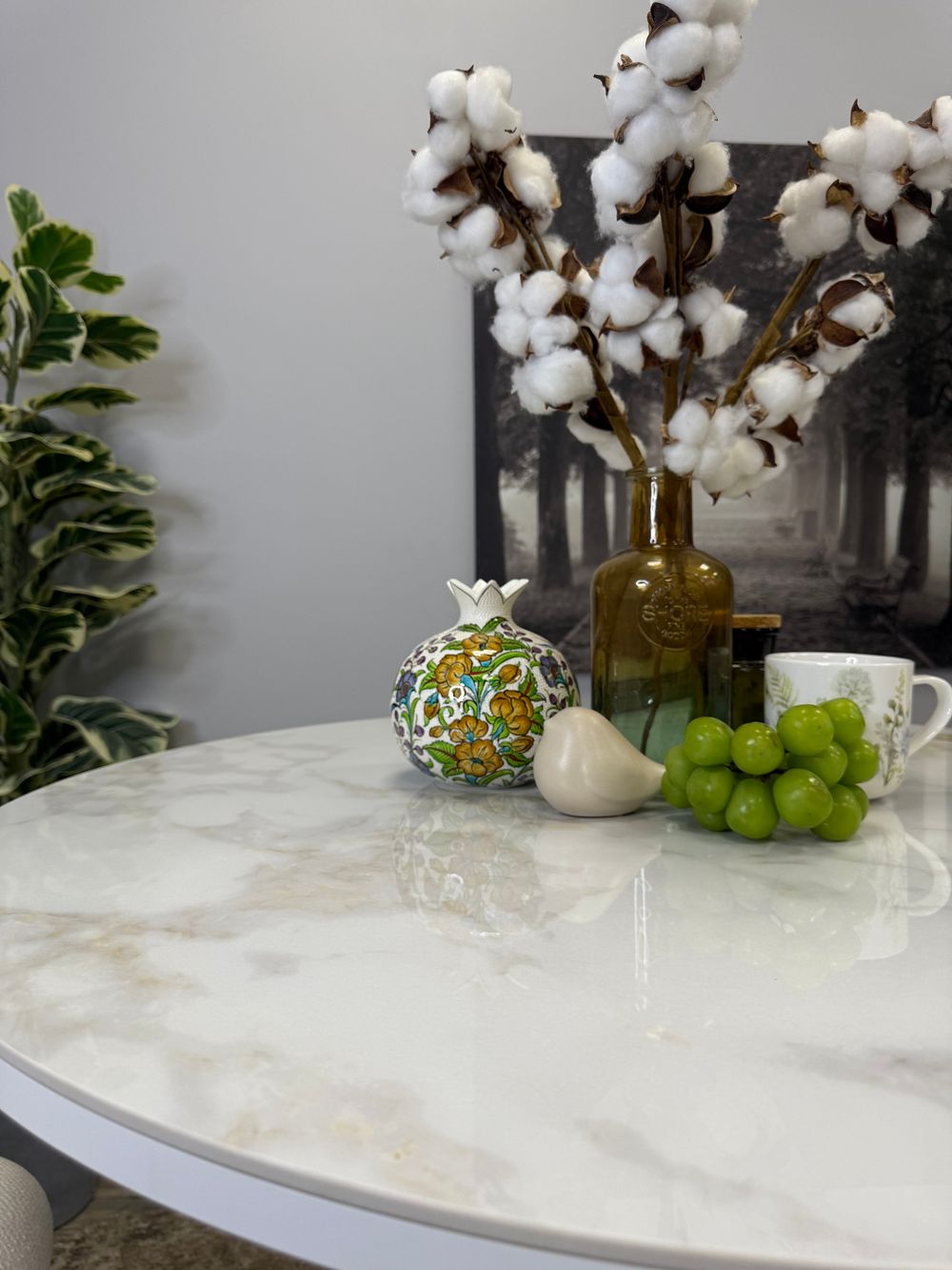 Стол Kenner LD900, белый/керамика мрамор белый глянец