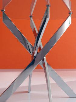 Стол KENNER R1000 хром/стекло прозрачное