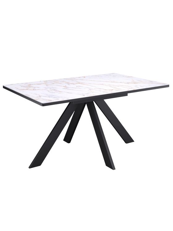 Стол DL1300 черный/керамика белая глянец