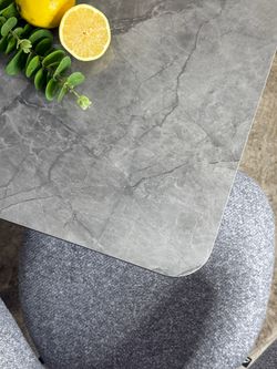 Стол DL1600 черный/керамика серая глянец