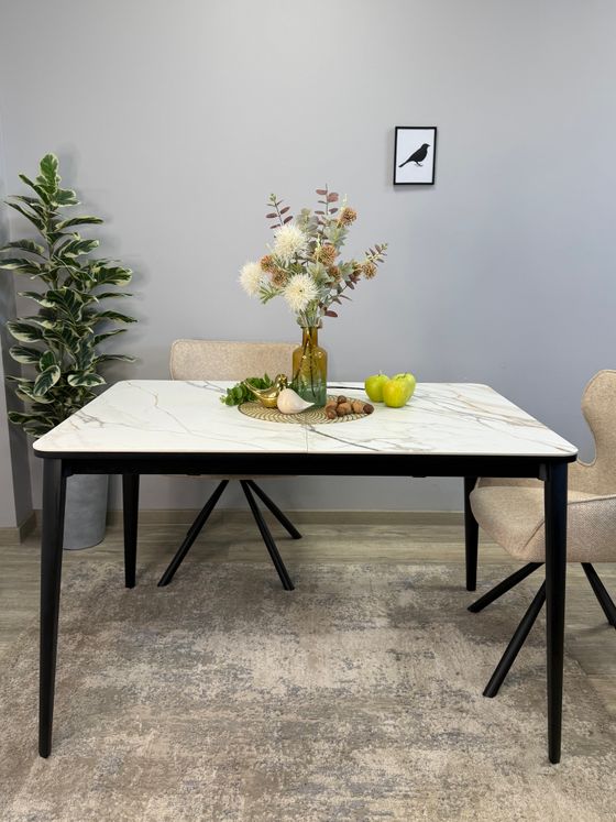 Стол KENNER KS1200 черный/керамика мрамор золотой