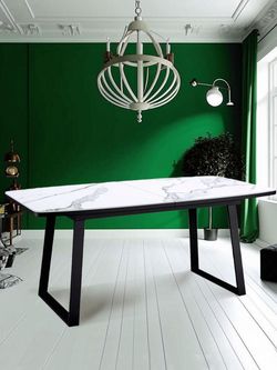 Стол KENNER AZ1400 черный/керамика белая