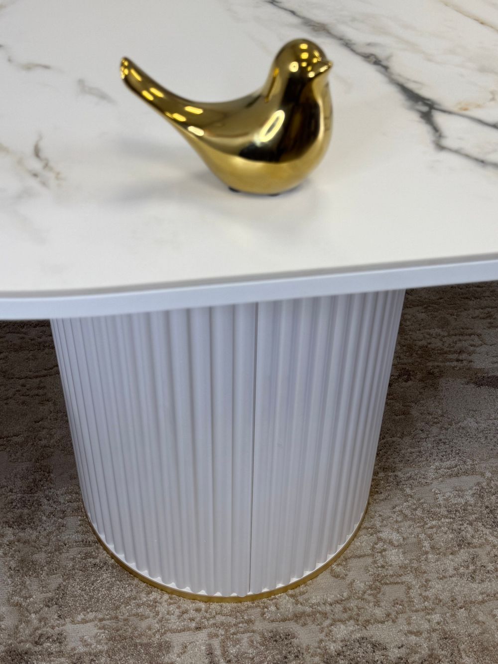 Стол KENNER LD2000 белый/керамика мрамор золотой