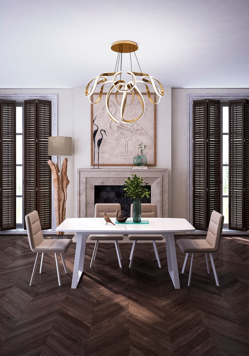 Стул Kenner 185S  белый/серый велюр