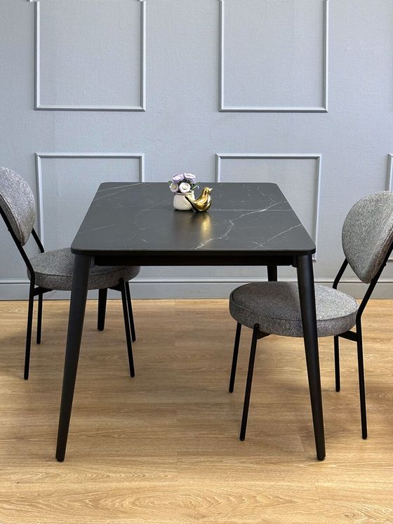 Стол KENNER KS1200 черный/керамика мрамор черный