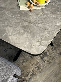 Стол DF1250 черный/керамика серая глянец