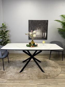 Стол Kenner BR1300, черный/керамика GLORIA WHITE