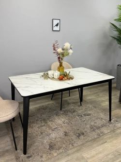 Стол KENNER KS1400 черный/керамика мрамор золотой