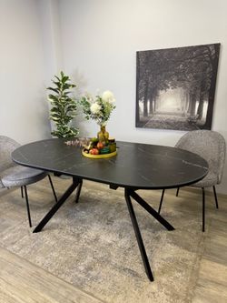 Стол KENNER DO1200 черный/керамика черная