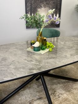 Стол KENNER DF2000 черный/керамика белая глянец