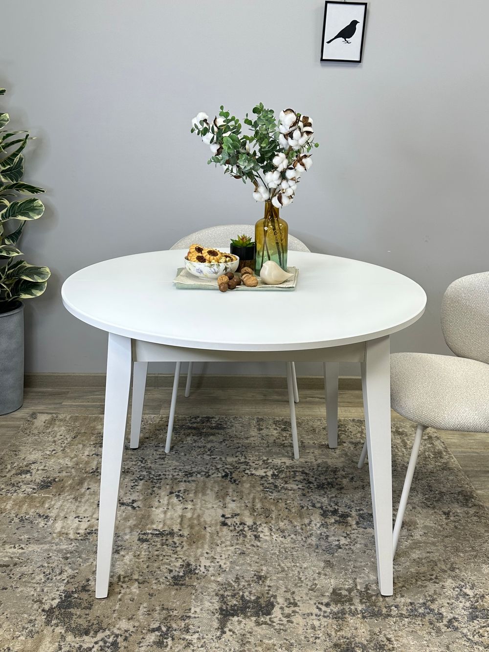 Стол KENNER 1000 М белый/стекло белое сатин