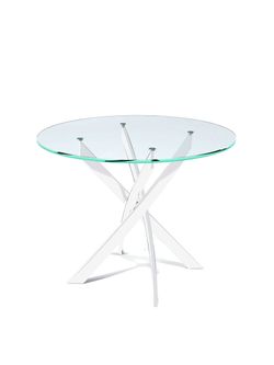 Стол KENNER R1000 белый/стекло прозрачное