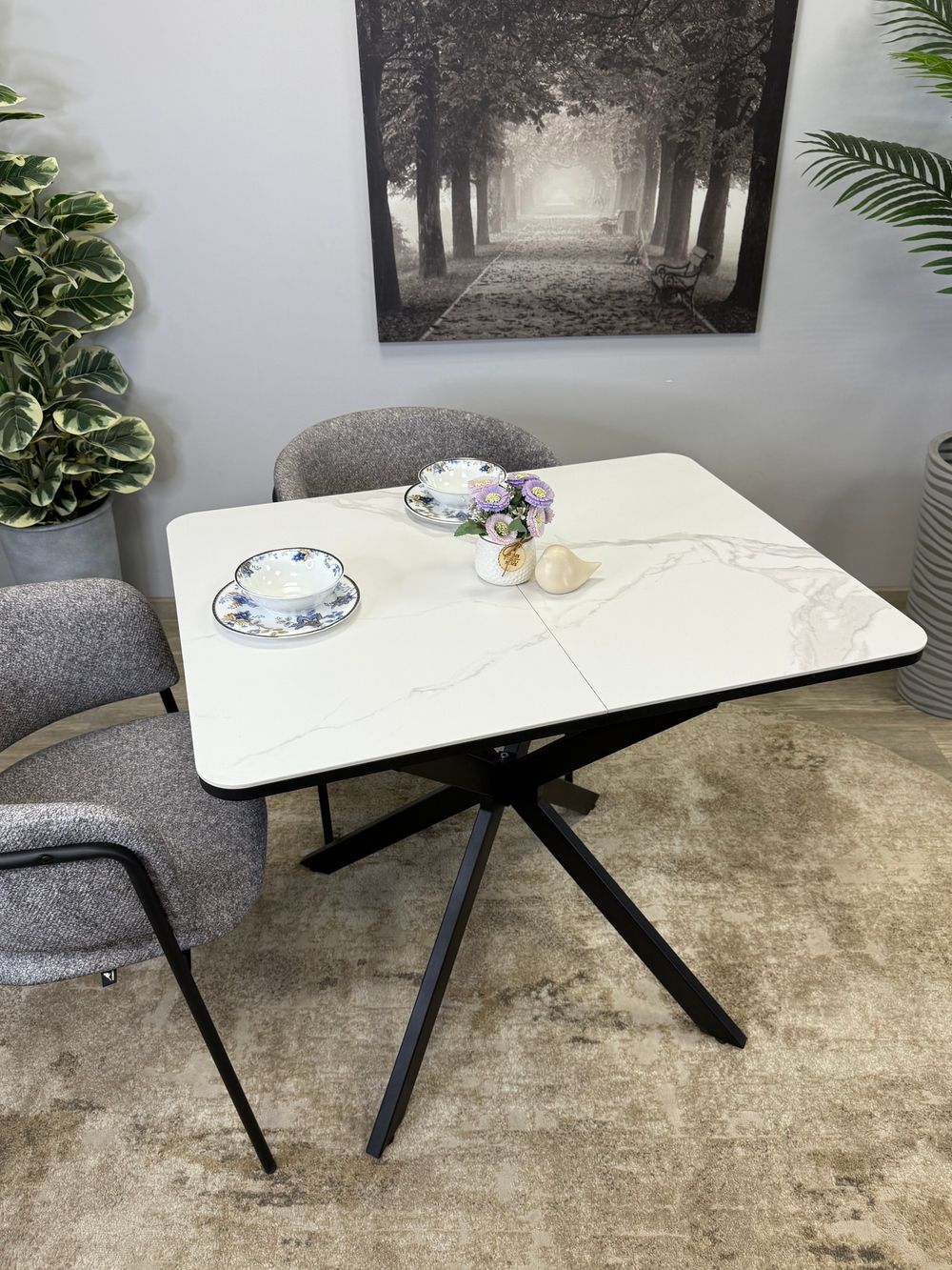 Стол Kenner BK900, черный/керамика GLORIA WHITE