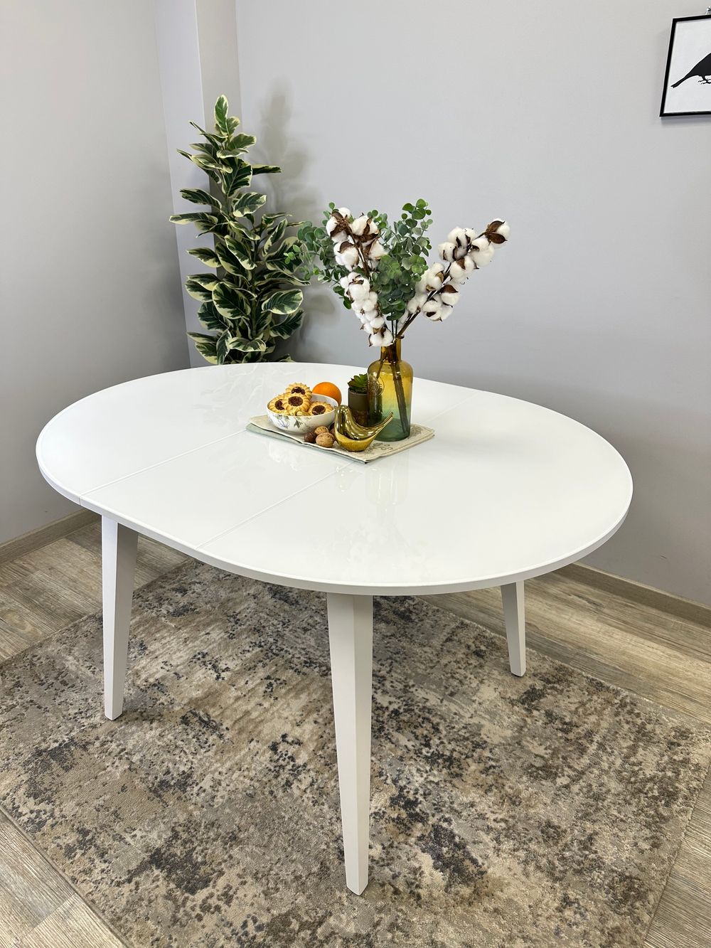 Стол KENNER 1000 М белый/стекло белое глянец