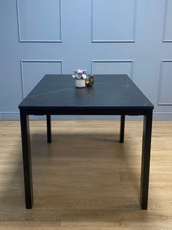 Стол KENNER BL1300 черный/керамика мрамор черный