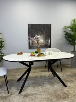 Стол KENNER DO1300 черный/керамика белая