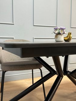 Стол KENNER DC1300 черный/керамика мрамор черный