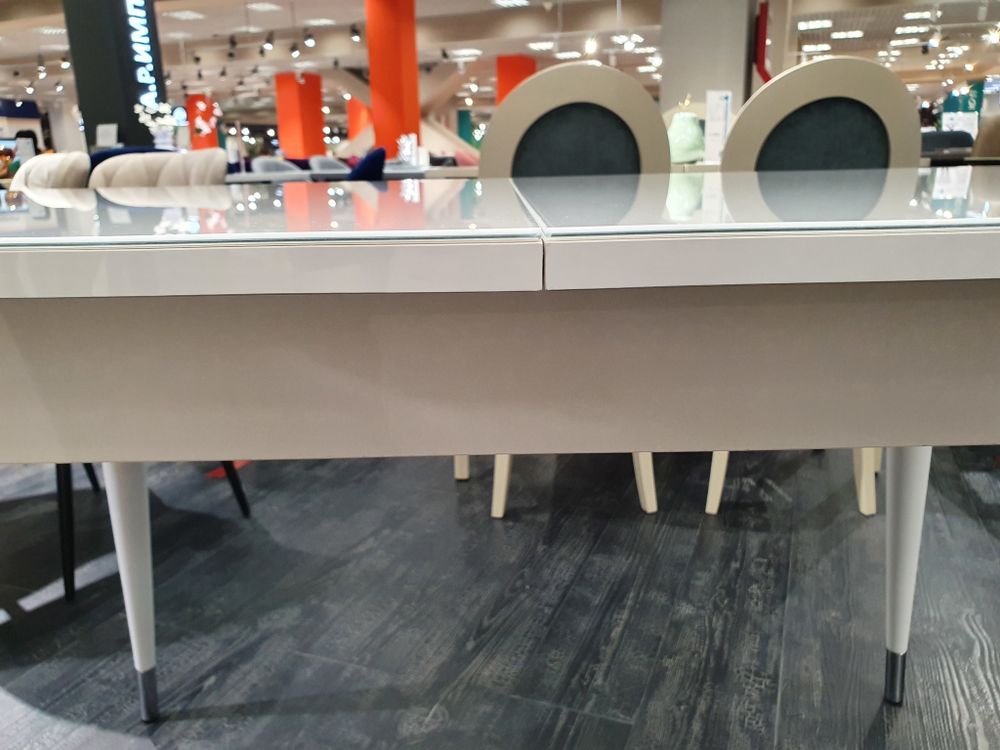 Стол KENNER K1250 белый/стекло белое сатин