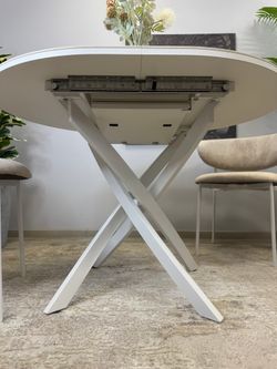 Стол Kenner R1100s, белый/керамика мрамор белый глянец