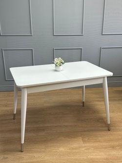 Стол KENNER K1100 белый/стекло белое