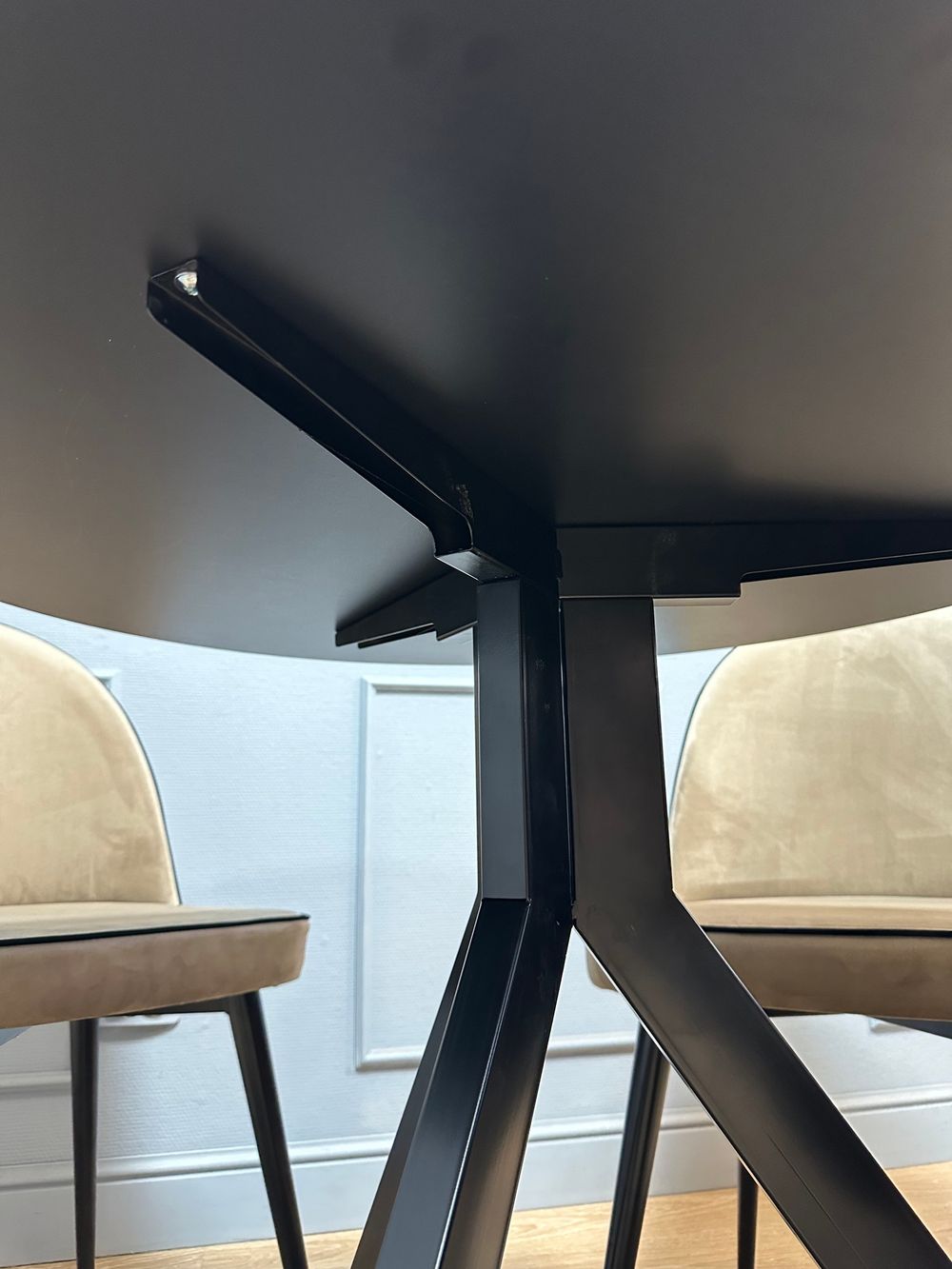 Стол KENNER RR900 черный/керамика мрамор серый глянец