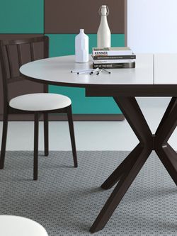 Стол KENNER B1100 венге/стекло белое сатин