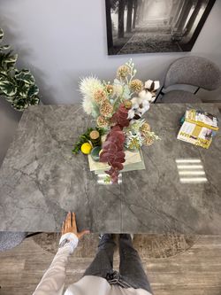 Стол DL1600 черный/керамика серая глянец