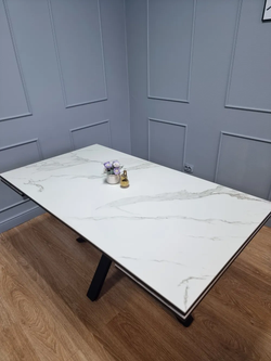 Стол KENNER ME1600 черный/керамика мрамор черный