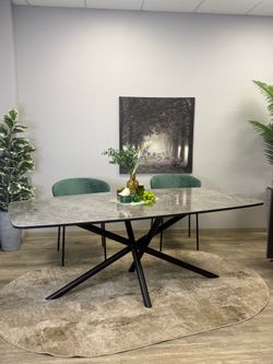 Стол KENNER DF2000 черный/керамика белая глянец